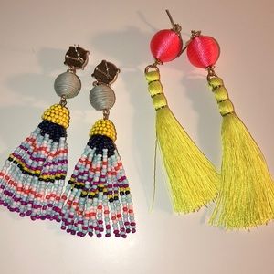 Two pair of tassel Bauble Bar earrings